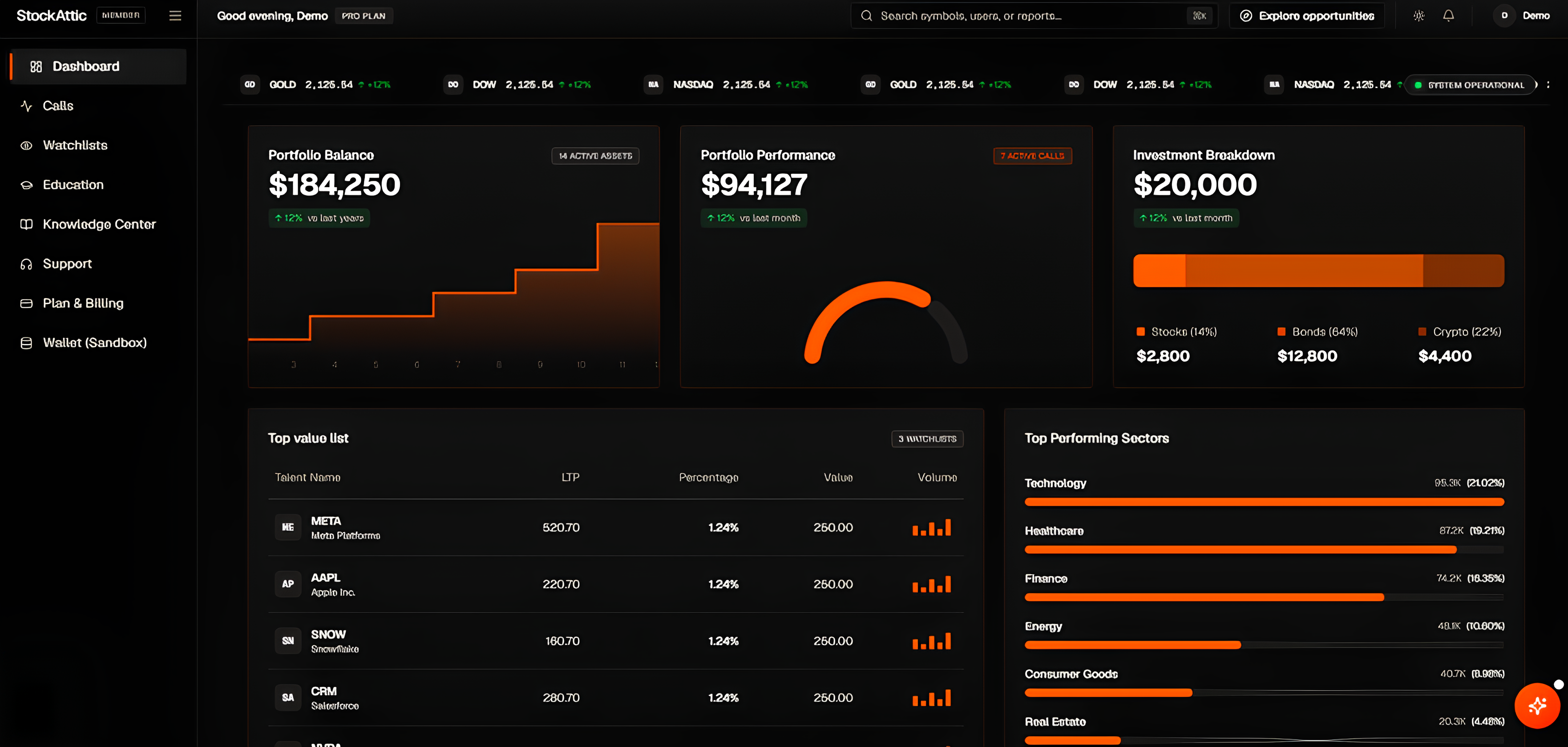 StockAttic Dashboard Preview